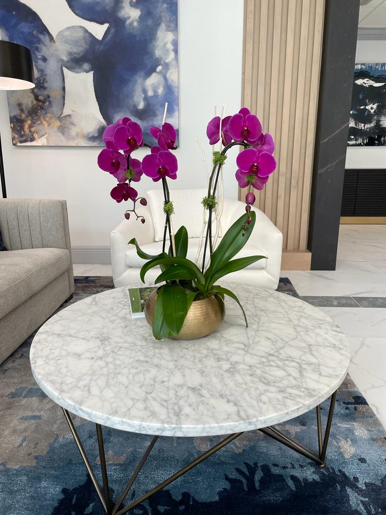 Pink Double Orchid in a custom vase