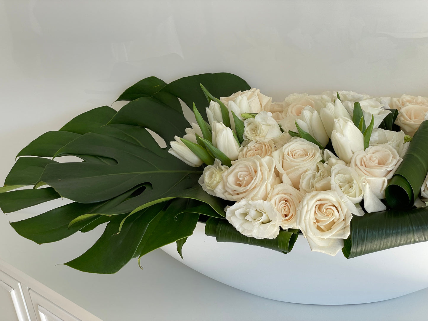 Mix of flowers in a vase