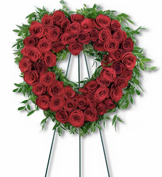 Heart shape standing spray