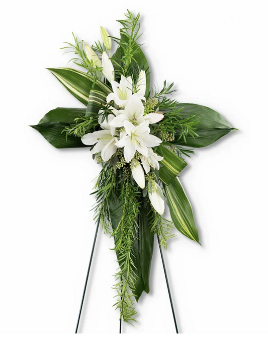 White & Green standing cross