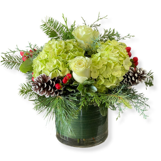 Green Christmas centerpiece