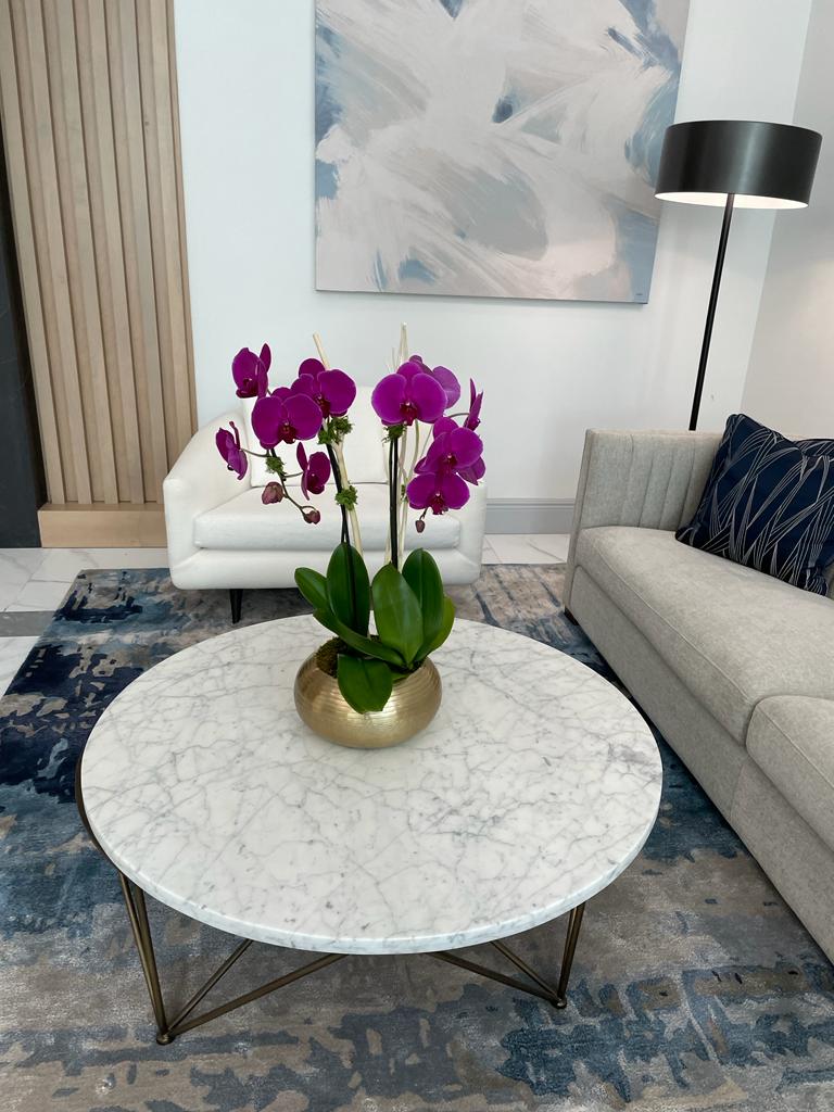 Pink Double Orchid in a custom vase