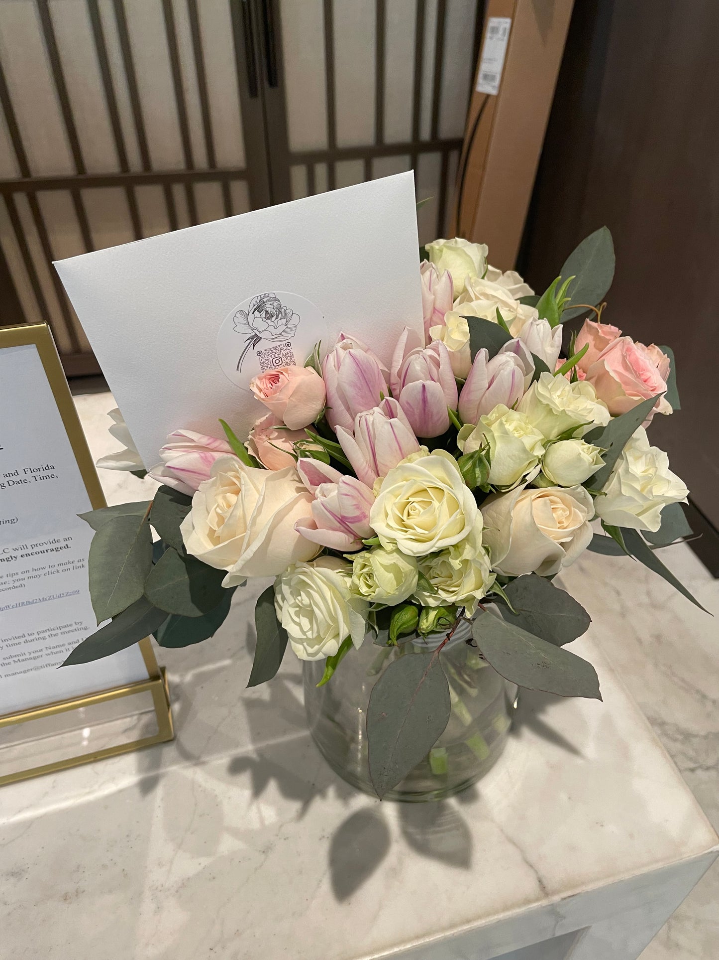 Tender Bouquet in a clear vase